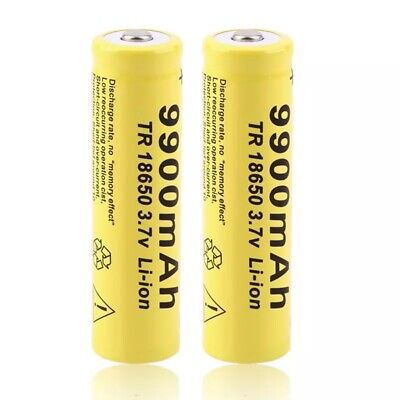 2x Batterie 18650 Pile Accu  Lithium Rechargeable 3,7V 9900 MAh • 11.65€