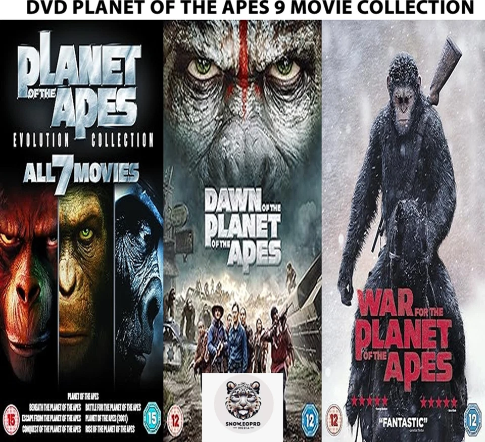 DVD PLANET OF THE APES 9 MOVIE COLLECTION ALL NINE FILM PART 1-9 UK R2 NEW - Image 1 of 1