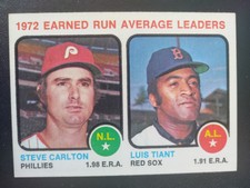 1973 Topps #65 Steve Carlton Luis Tiant Earned Run Average Leaders HOF