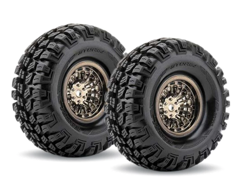 Roapex Storm Reifen 1/10 Crawler 1.9 auf Chrome schwarzer Felge 12mm RXR6004-CB  - Bild 1 von 1