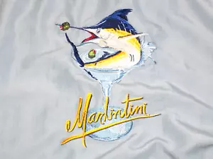Hook & Tackle Marlintini Embroidered Button Front Casual Shirt Men’s Medium - Picture 1 of 7