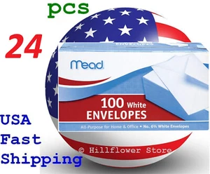 24 box Mead 75100 3 5/8 X 6.5 #6 100 piece/box white envelope with free trk# - Picture 1 of 9