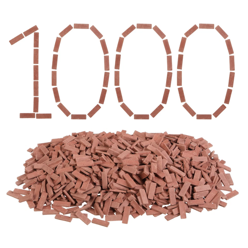 Mini Bricks, Small Bricks for Crafts, 1:12 Scale Dollhouse, Red Miniature Bricks - Image 1 of 4