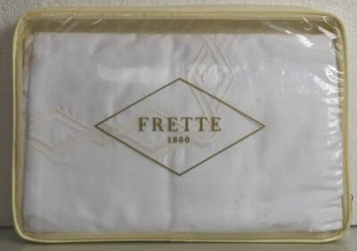 NEW Frette 3 PC SET Zen Ricamo Duvet + 2 Shams Embroidery White Ivory QUEEN EURO - Image 1 of 4
