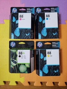 HP Officejet 88XL Ink Cartridge Lot Black, Cyan, Yellow, Magenta All New Sealed - Picture 1 of 1