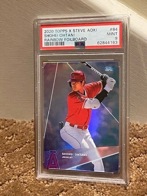 2020 Topps X Steve Aoki Shohei Ohtani PSA 9 84 Rainbow Foilboard Card LOW POP - Image 1 of 1