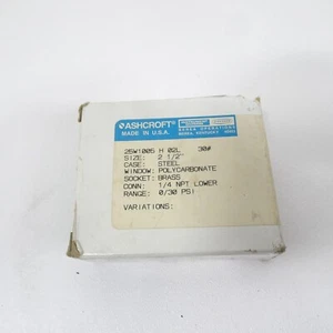 Ashcroft 25W1005-H-02L-30 Manometer 2-1/2 Zoll 0-30psi 1/4 Zoll/Neu - Bild 1 von 3