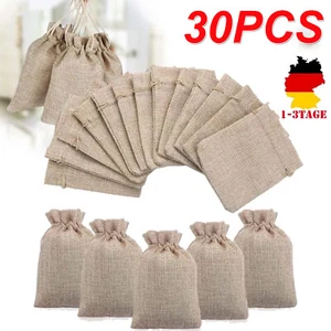 30x Jutesäckchen mit Kordelzug Klein Stoffsäckchen Leinensäckchen Jutebeutel - Bild 1 von 16