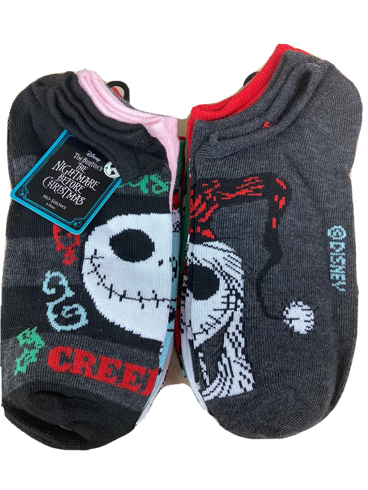 Nightmare Before Christmas Women's No-Show Socks 6 Pairs Disney by High Point