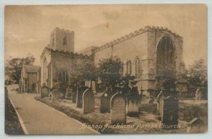 Postcard Bishop Auckland parish church. Graveyard - Picture 1 of 2