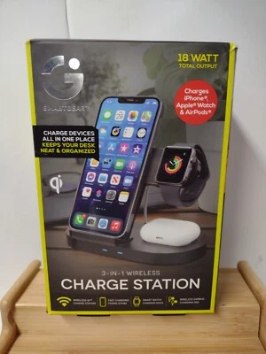 Smartgear 3-in-1 Wireless Charge Station Qi Enabled for Airpods IPhone Android - Image 1 of 3
