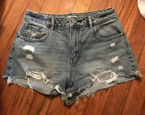 Damen Pacsun Blau Cutoff Jeansshorts Größe 26 High Rise - Bild 1 von 4