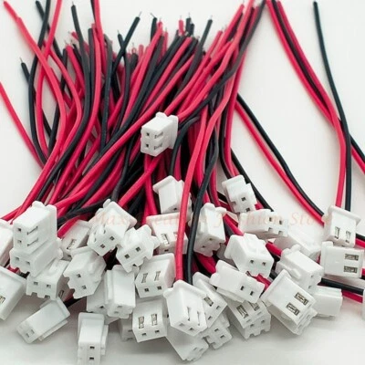 50pcs Toy JST XH2.54mm Male 2Pin Connector Plug BR Color 100mm 26AWG Wire Cables - Image 1 of 4