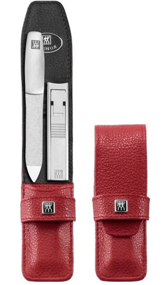  Zwilling Taschenetui Manicüre Manikür-Set Rindleder rot 2-tlg. TWIN Beauty - Bild 1 von 1