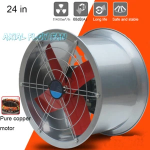 24" 220V Industrial Exhaust Fan Cylinder Pipe Fan Wall Mounted Ventilator Draft  - Picture 1 of 6