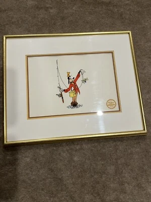 Walt Disney Company 1942 edición limitada serigrafía enmarcada Goofy "Cómo pescar" Foto 1 de 4