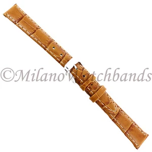 12mm Speidel Honey Alligator Matte Grain Contrast Stitch Ladies Band Reg 1049420 - Picture 1 of 3
