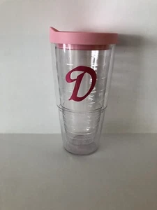 Tervis Bicchiere Isolato Personalizzato "D" Coperchio Rosa 18 once Caldo o Freddo - Foto 1 di 5