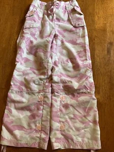 Limited Too Girls Cargo Pants Size 6 Lined Pink Camouflage Polyester Roll Up Hem - Picture 1 of 9