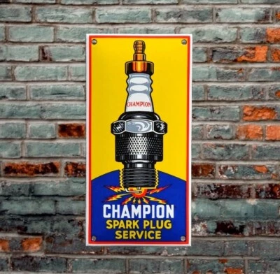 Plaque émaillée CHAMPION bougies spark plug service décoration murale