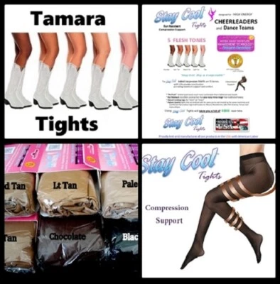 L Chocolate Tamara Tights Hooters Uniform Dealer Bartender Nylons/Spandex Hose - Image 1 of 4
