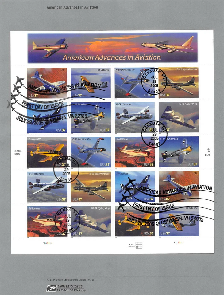 3916-25 37c Advances in Aviation Official 8" x 10.5" Souvenir Page [422768] - Image 1 of 1