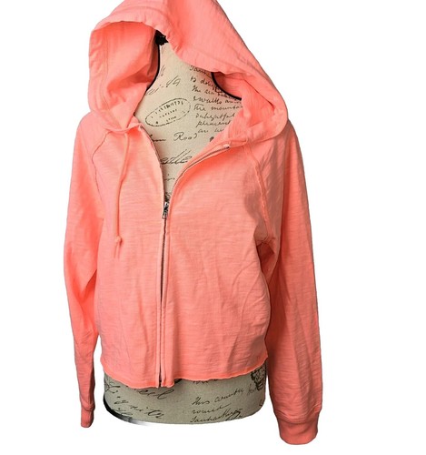 UNDERCOVER Felpa con cappuccio Victoria’s Secret ROSA Lounge cotone zip corallo flash taglia S nuova con etichette