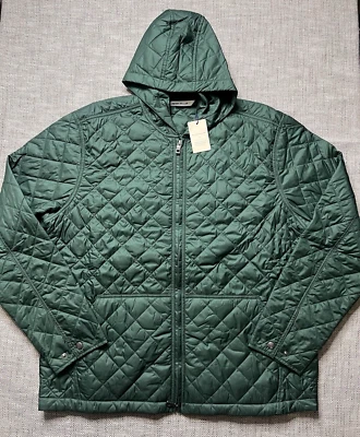 CHAQUETA CON CAPUCHA ACOLCHADA ESSEX VERDE BÁLSAMO PETER MILLAR CROWN PARA HOMBRE TALLA 2XL $250 Foto 1 de 4