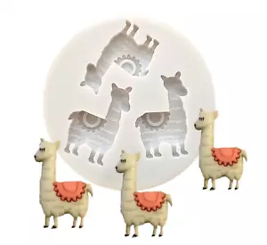 Cute Alpaca Reusable Silicone Mold Resin Charm Polymer Clay Jewelry Pendant Tool - Picture 1 of 5