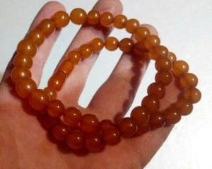 Antique 18g Natural Honey Baltic Amber Beaded Soviet Necklace USSR 琥珀 - Picture 1 of 11