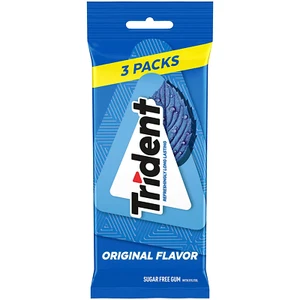Trident Original Flavor Sugar Free Gum, 3 Packs of 14 Pieces (42 Total Pieces) - Picture 1 of 12