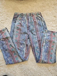 Vintage Aztec Wrangler Riata High Waist Bareback Jeans Gr. 15 Damen Western - Bild 1 von 10