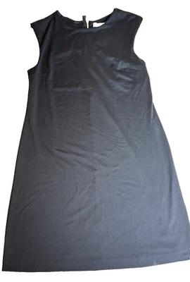 Donna Ricco New York Black Shift Dress L Sleeveless Back Zipper Classic LBD - Image 1 of 4