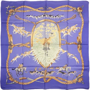 Hermes Scarf LE BIEN ALLER Vintage Silk Carre Foulard JEAN DE FOUGEROLLE 90cm - Picture 1 of 7