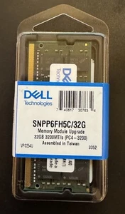 New! Dell SNPP6FH5C/32G PC4-3200 2100MHz DDR4 SDRAM 32GB Memory Module New - Bild 1 von 2