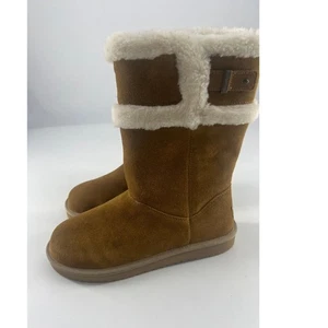 Koolaburra Ugg Winter Boots Womens Size 8 Brown Tan Suede Chestnut Tall New - Picture 1 of 12