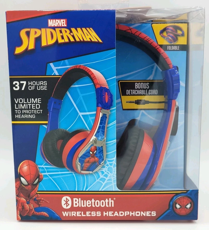 Spiderman Kids Wireless Bluetooth Headphones w/Microphone Volume Limited 37 Hrs - Image 1 of 2