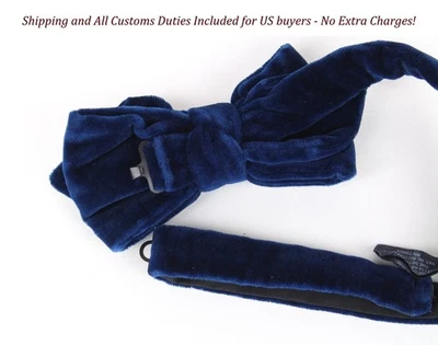 Pajarita de hombre SUITSUPPLY ~48x2 cm azul terciopelo formal algodón mariposa corbata Foto 1 de 4