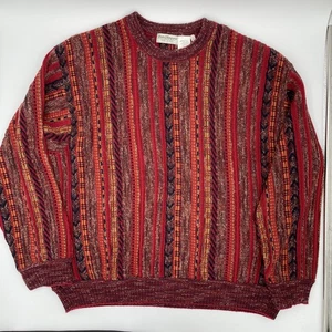 Suéter De Colección Norm Thompson Mezcla de Lana Para Hombres L Multicolor Coogi Tejido 3D Texturizado - Imagen 1 de 5