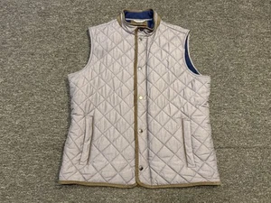 Peter Millar Mens Essex Quilted Travel Vest in Gray/Purple Full Zip Large - Picture 1 of 12