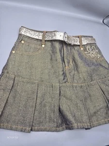 DISNEY HANNAH MONTANA Girls Sparkling Metalic Gold Skirt Size 14 - Picture 1 of 8