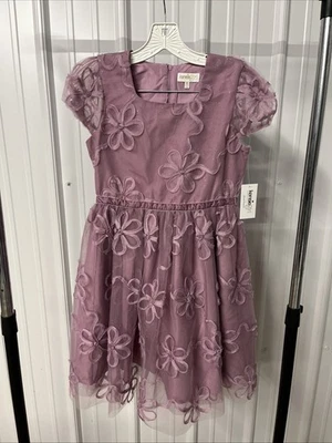 Kensie Girl Special Occasion Girls Lavender Tulle Floral Dress Size 16 NWT - Image 1 of 4