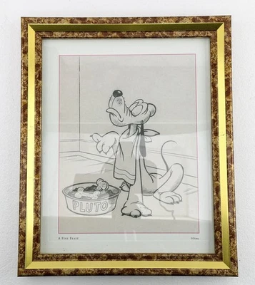 Disney Pluto Graphic Print Glass Framed “A Fine Feast” - Image 1 of 4