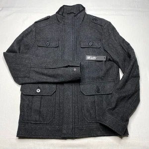 NEW Apt 9 Mens Jacket sz S Gray Wool Blend Full Zip Button Pockets Mock Neck - Picture 1 of 24