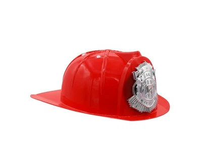 Casco de bombero rojo de lujo para niños sombrero de bombero disfraz de bombero para niños Foto 1 de 4