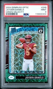 Panini Donruss Optic Jayden Daniels Green Velocity #248 2024 PSA 9 como nuevo SSP - Imagen 1 de 2