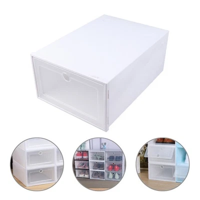  6 Pcs Storage Shoe Box Boxes Clear Stackable Organizer Containers - Image 1 of 4