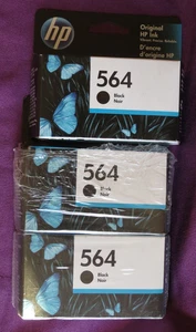 3 ORIGINAL HP 564 SCHWARZ TINTENPATRONEN für HP Deskjet 3520 3521 VERSIEGELT 04/2022 - Bild 1 von 3