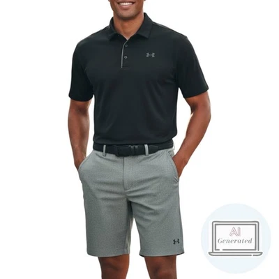Pantalones Cortos de Golf Under Armour Para Hombre Performance Heat Gear Calce Suelto Gris Talla 30 Foto 1 de 4