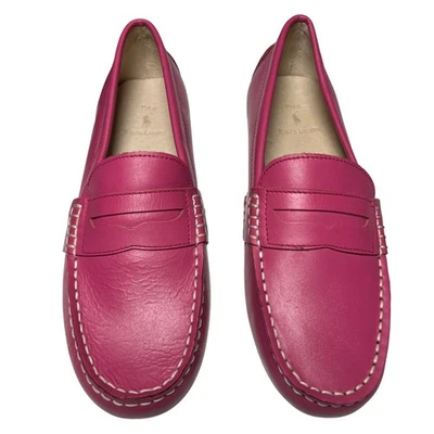 Polo Ralph Lauren Pink Leather Penny Loafers Women's Size 6.5 US - Image 1 of 4